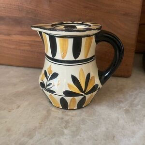 Vintage Persian Ware Germany  Black and Yellow ceramic coffee or tea pitcher